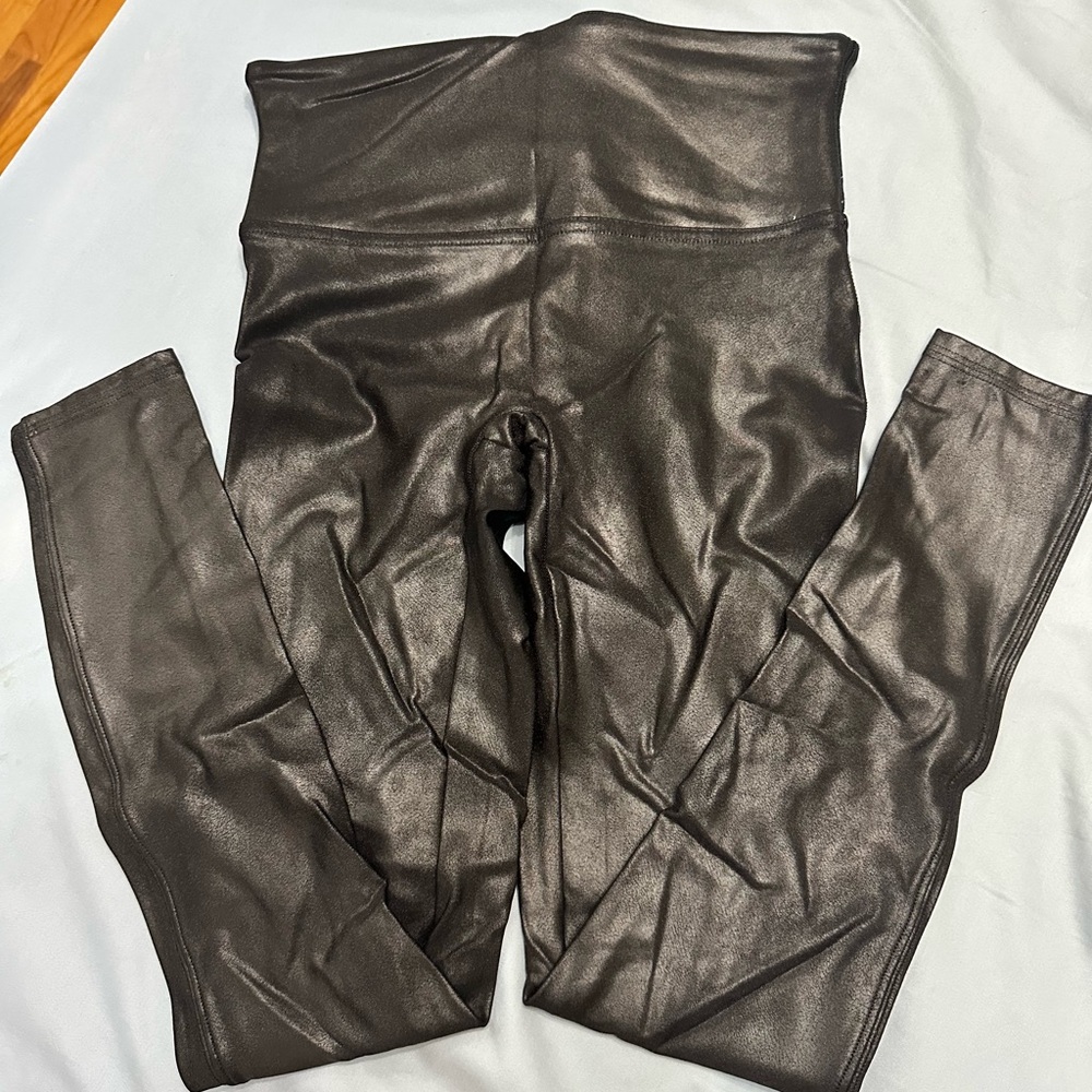 Spanx Faux Leather Leggings Petite Size M